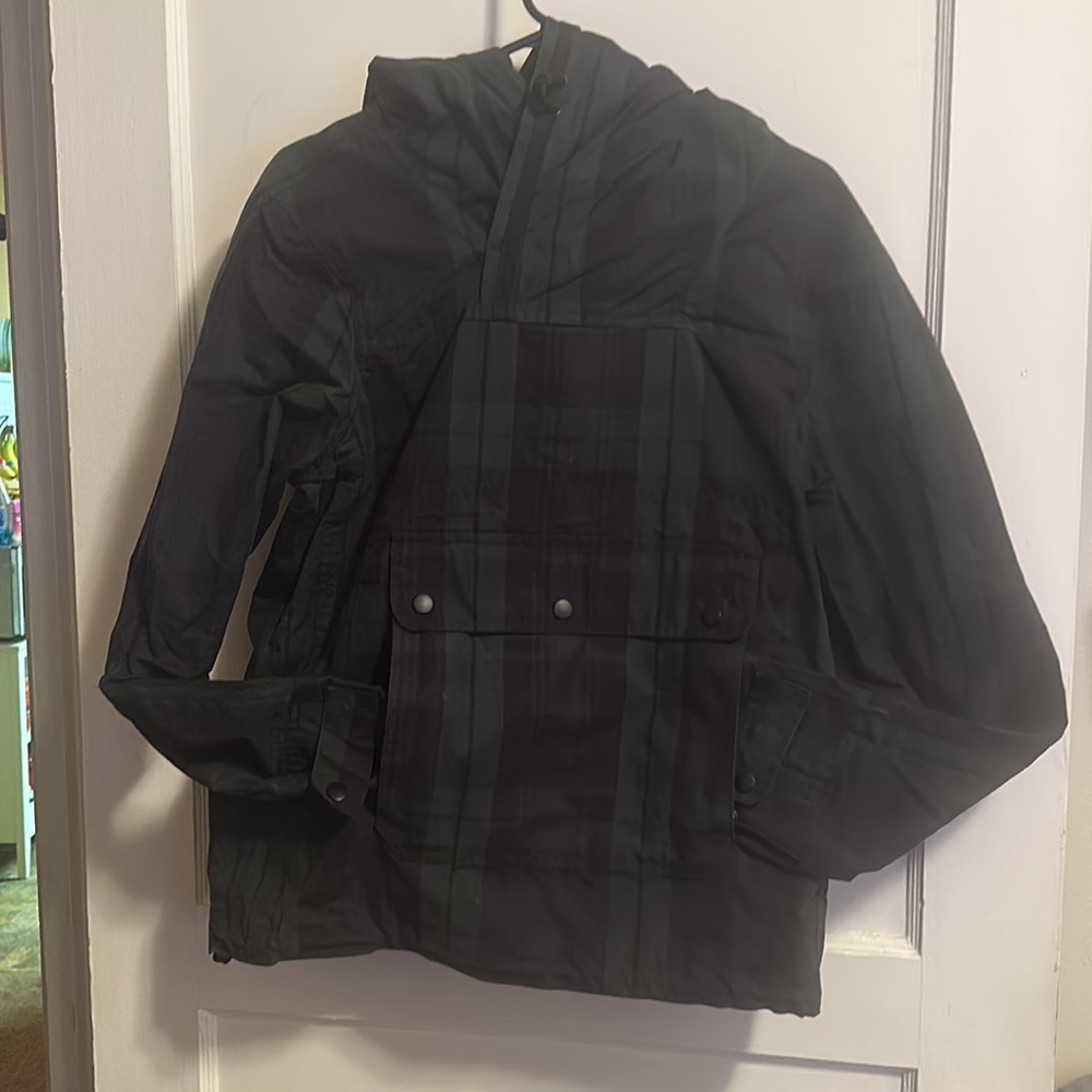 Men’s Pullover Hooded Plaid Jacket